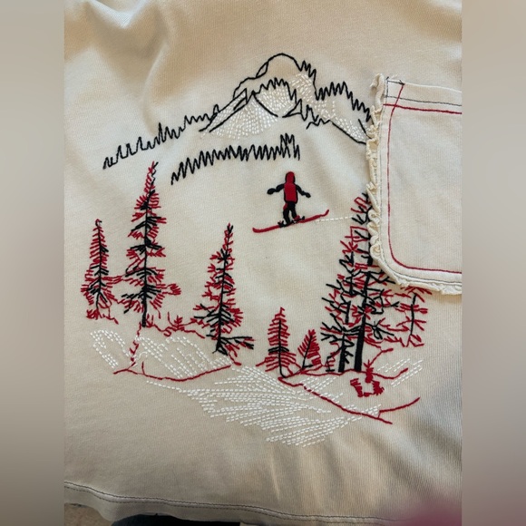 Pilcro/Anthropologie Apres Long Sleeve Ruffled Cotton Tee Size LP. NWT - Picture 7 of 12